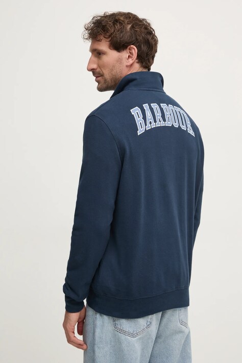 Barbour hanorac de bumbac barbati, culoarea albastru marin, cu imprimeu, MOL0666NY91