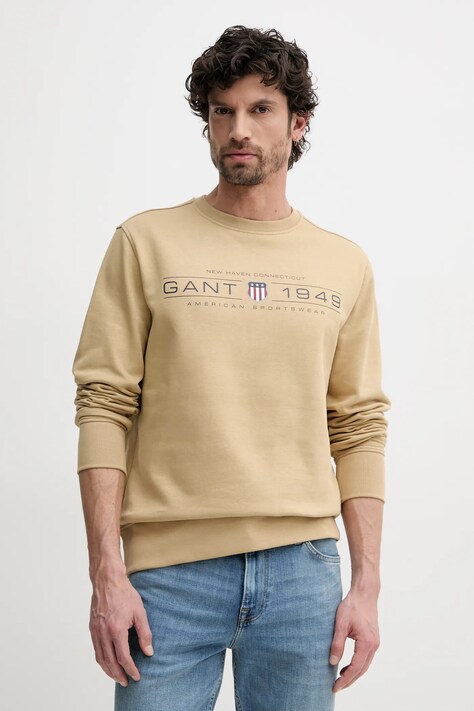 Gant bluza barbati, culoarea verde, cu imprimeu, 2044016