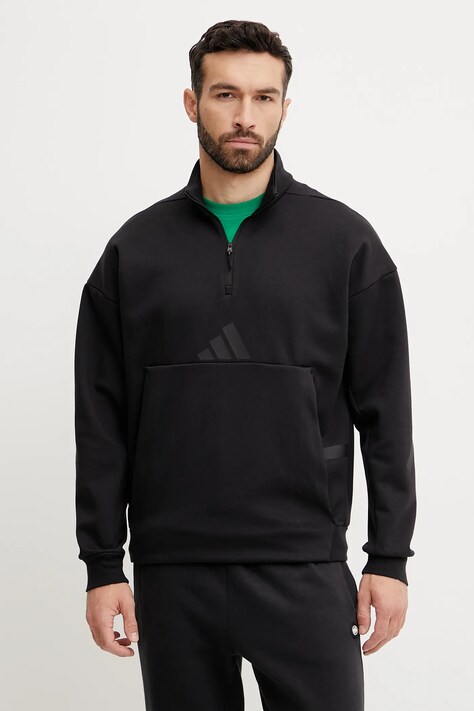 Mikina adidas Z.N.E. pánská, černá barva, hladká, JC5484