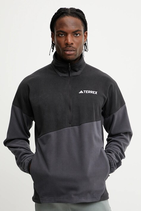 adidas TERREX hanorac fleece culoarea negru, cu imprimeu, JE1350