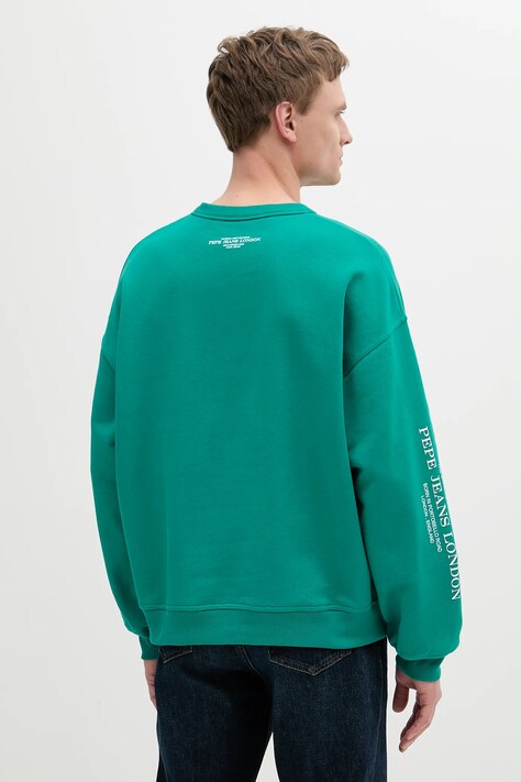 Бавовняна кофта Pepe Jeans COLVILLE CREW — SS25-BLM0HD, зелений — фото 3