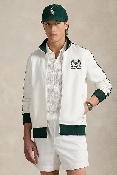 Polo Ralph Lauren bluza Wimbledon Collection męska kolor biały gładka 710970492