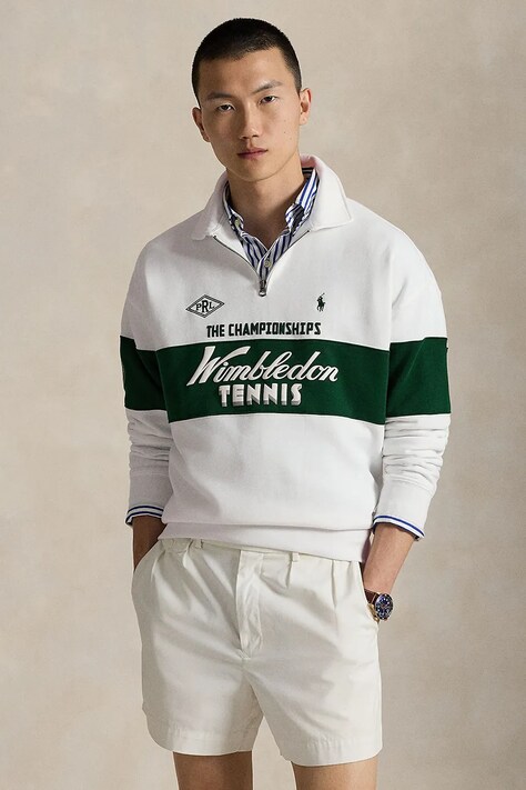 Dukserica Polo Ralph Lauren Wimbledon Collection boja: bijela, s uzorkom, 710970509