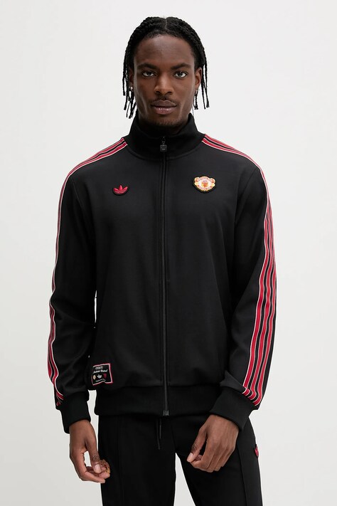 Mikina adidas Originals Manchester United pánská, černá barva, JF0358