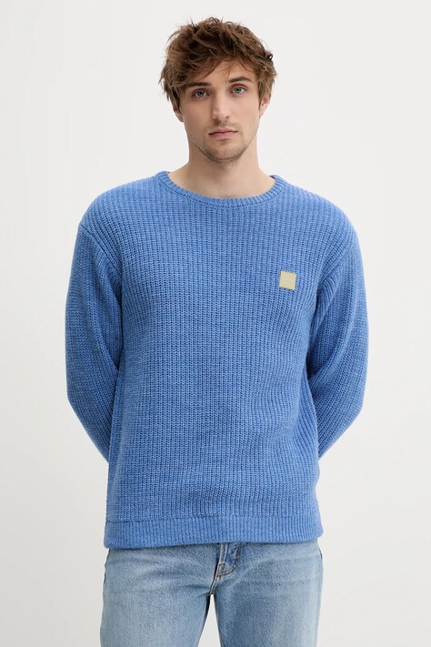 Pulover s dodatkom vune American Vintage za muškarce, boja: ljubičasta, MCRA18AE25