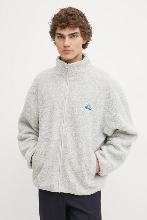 Fleecová mikina American Vintage šedá barva, MHOK16BE25