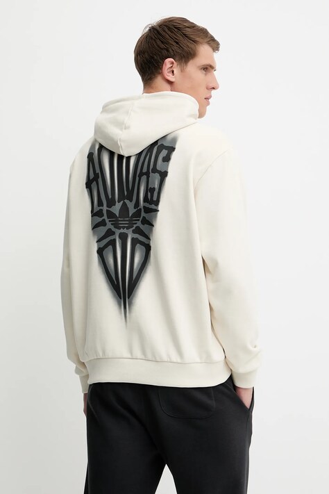 Βαμβακερή μπλούζα adidas Originals Skeleton Hoodie χρώμα: μπεζ, με κουκούλα, JN4557