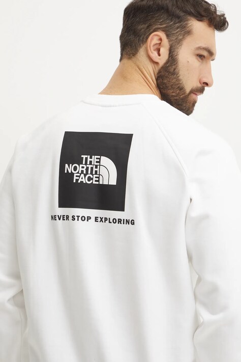 Mikina The North Face Raglan Redbox pánská, béžová barva, vzorovaná, NF0A89FAFN41