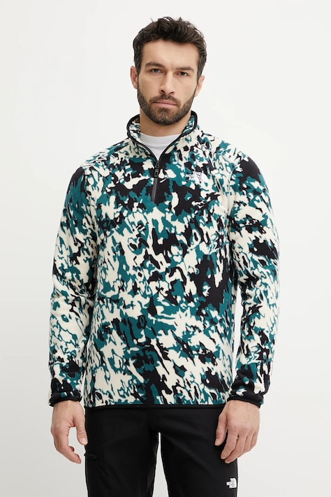 Спортен суичър The North Face 100 Glacier в тюркоазено с десен NF0A858Z65S1