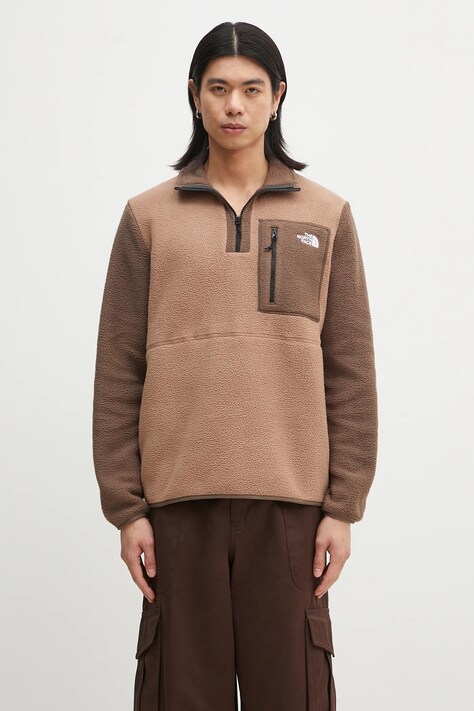 Sportska dukserica The North Face Yumiori boja: smeđa, s uzorkom, NF0A883S5QA1