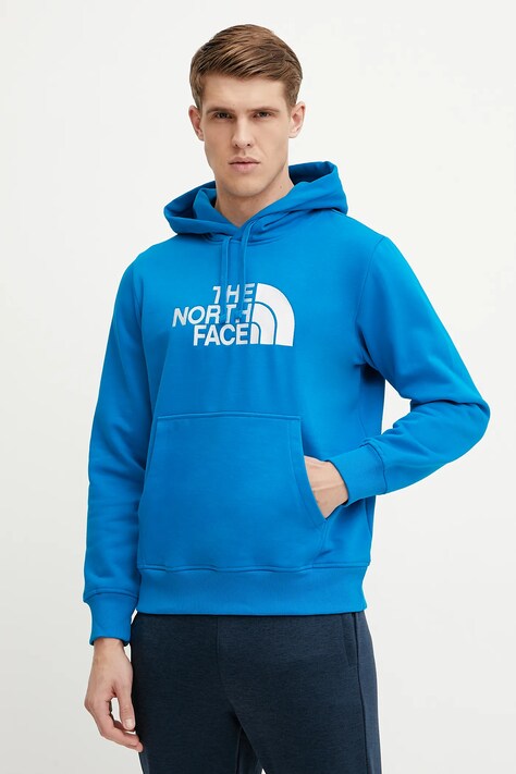 The North Face felpa Drew Peak uomo colore blu con cappuccio con applicazione NF0A89EM73V1
