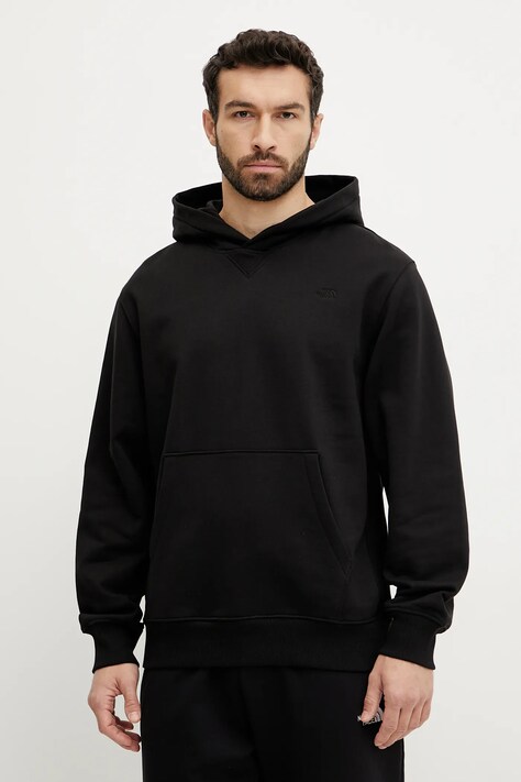 The North Face hanorac de bumbac Dome Relaxed barbati, culoarea negru, cu glugă, neted, NF0A8C43JK31