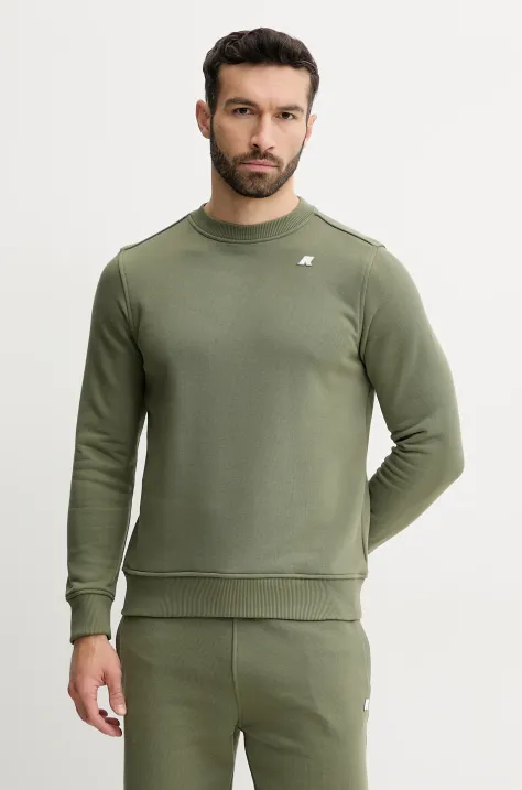 Mikina K-Way pánská, zelená barva, hladká, K31363W