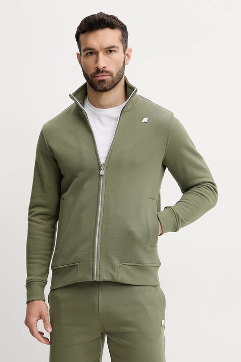 Mikina K-Way pánská, zelená barva, hladká, K31366W