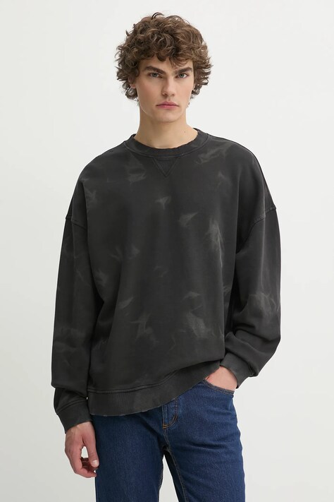 Hugo Blue hanorac de bumbac culoarea negru, uni, 50534266