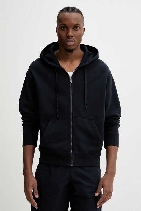 Bavlněná mikina ZADIG&VOLTAIRE pánská, tmavomodrá barva, s kapucí, hladká, JMSS01296
