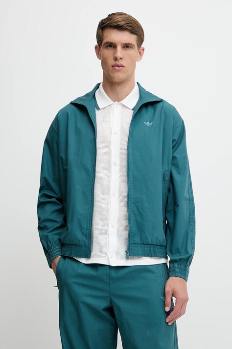 adidas Originals geacă Firebird Jacket culoarea turcoaz, de tranzitie, KC0684