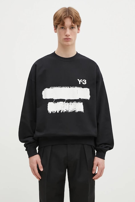 Y-3 sweatshirt Graphic Crew men's black color with a print JN4881