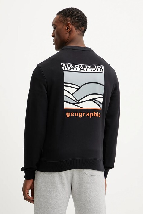 Βαμβακερή μπλούζα Napapijri B-Sovana χρώμα: μαύρο, NP0A4IBZ9411