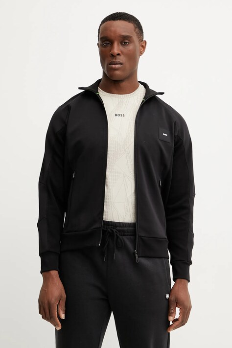 Суичър BOSS Green в черно с изчистен дизайн 50537205