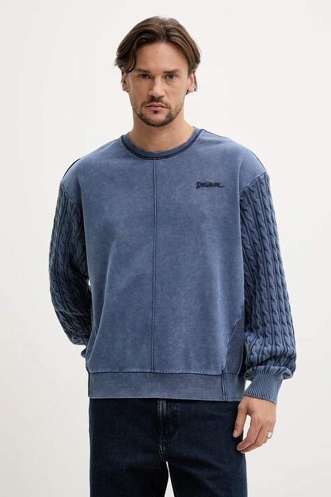 Desigual felpa in cotone ONTARIO uomo colore blu  25SMSK03