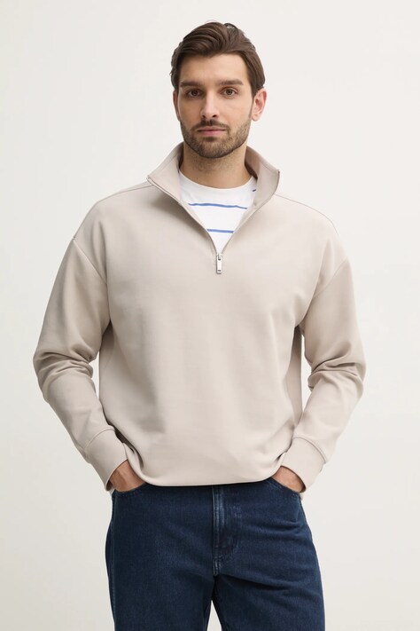 Calvin Klein bluză bărbați, culoarea bej, uni, K10K114255