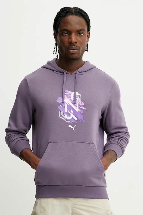 Pulover Puma Neymar JR moški, vijolična barva, s kapuco, 660099