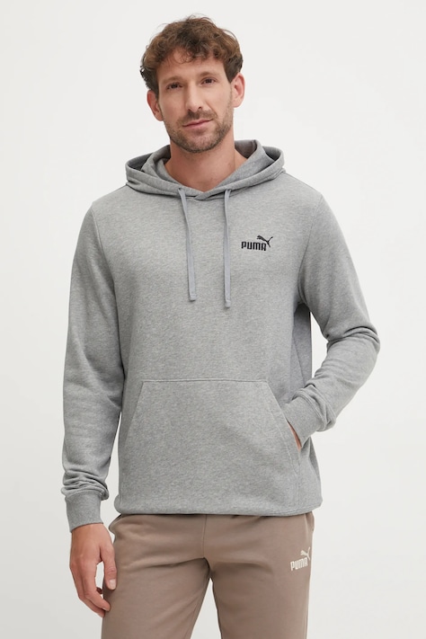 Кофта Puma мужская цвет серый с капюшоном однотонная 682576