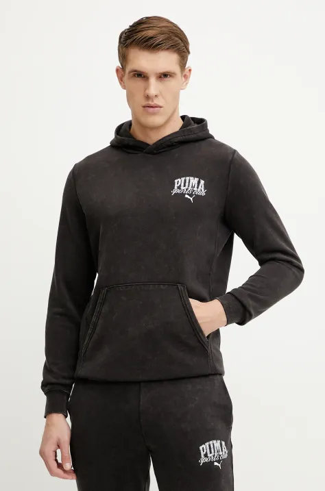 Puma bluza męska kolor czarny z kapturem z nadrukiem 684641