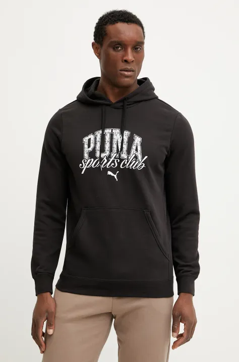 Puma bluza męska kolor czarny z kapturem z nadrukiem 684649