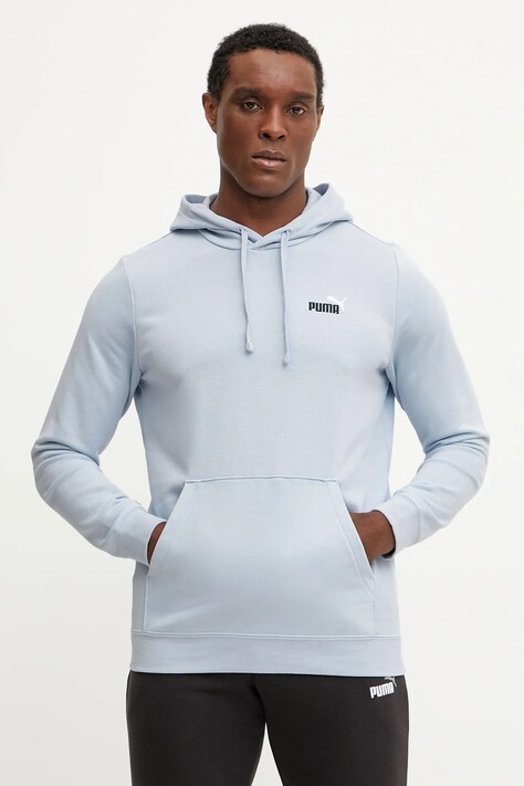 Puma felpa uomo colore blu con cappuccio con applicazione 684719