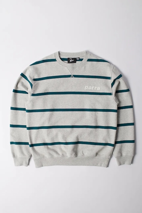 by Parra cotton sweatshirt Pristine striper men's gray color patterned 53125