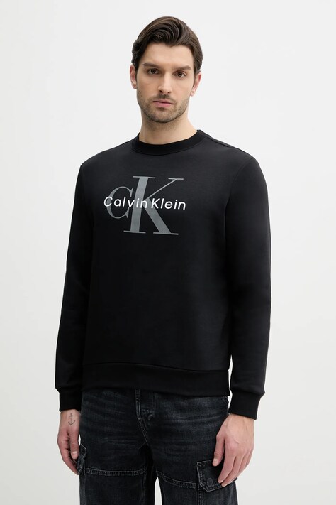 Кофта Calvin Klein Jeans мужская цвет чёрный с принтом LV040BM801