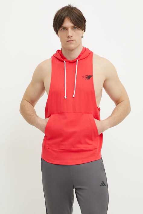 Суичър за трениране Under Armour Project Rock в розово с качулка с изчистен дизайн 1389947