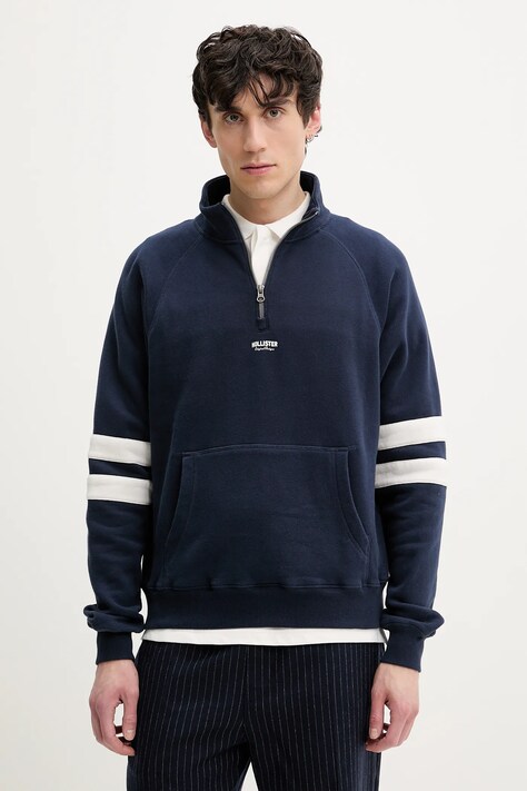Суичър Hollister Co. в тъмносиньо с апликация KI322-5005