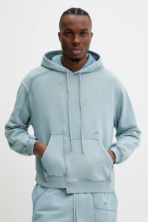 A-COLD-WALL* felpa in cotone uomo colore blu con cappuccio ACWMW215