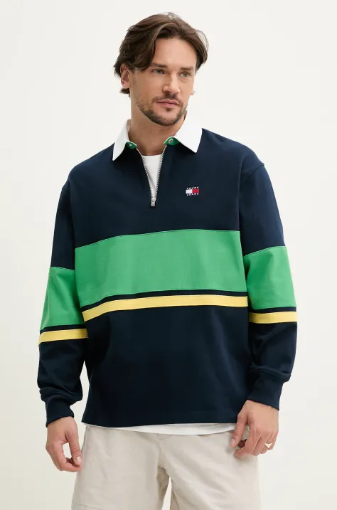 Tommy Jeans felpa in cotone uomo colore blu navy  DM0DM21349