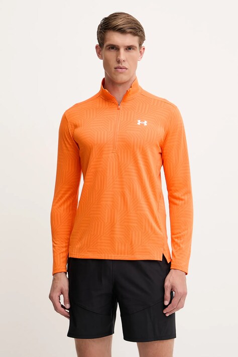 Under Armour hanorac de antrenament UA Tech Geotessa culoarea portocaliu, modelator, 1385260