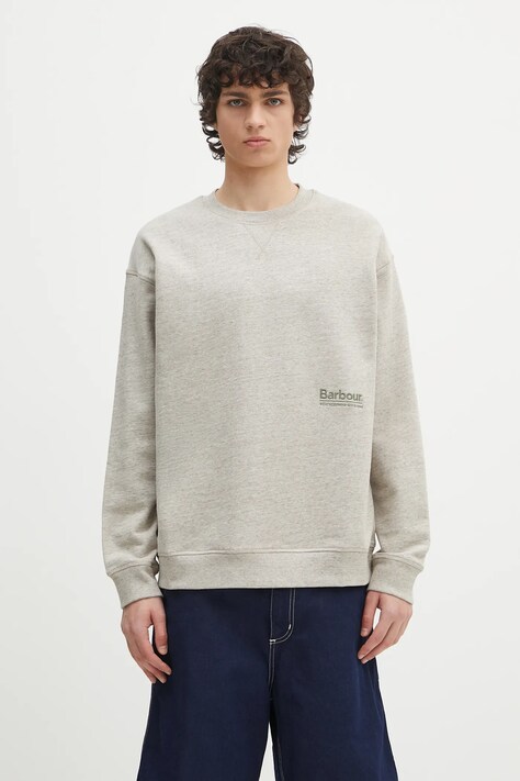 Кофта Barbour Barbour Calton OS Fit Crew Sweatshirt мужской цвет бежевый меланж MOL0676