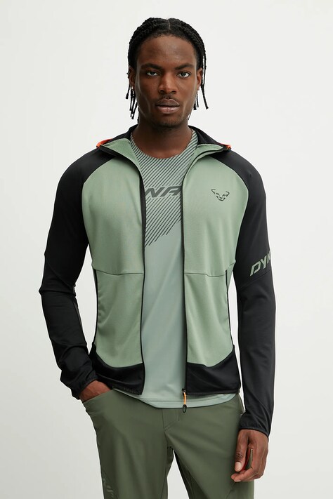 Dukserica outdoor Dynafit Transalper Light boja: zelena, s kapuljačom, s uzorkom, 08.0000071176