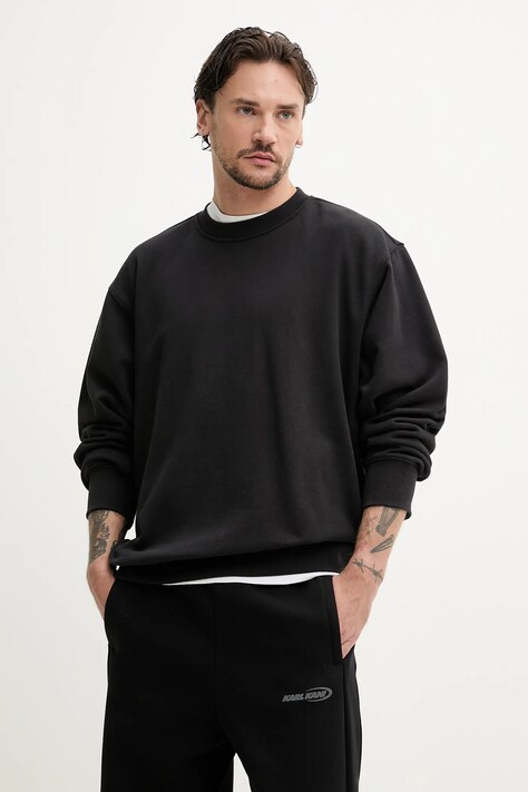 Vans bluză bărbați, culoarea negru, uni, VN000P5DBLK1