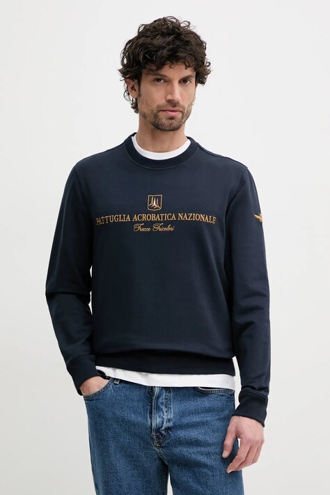 Mikina Aeronautica Militare pánská, tmavomodrá barva, s aplikací, FE2005F459