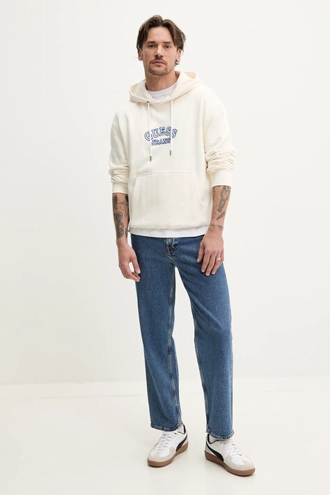 Бавовняна кофта Guess Jeans — SS25-BLM12A, бежевий — фото 2