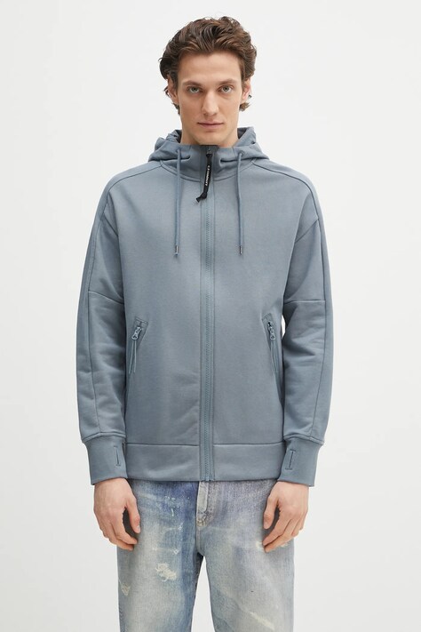 C.P. Company felpa in cotone uomo colore blu con cappuccio 18CMSS028A005086W