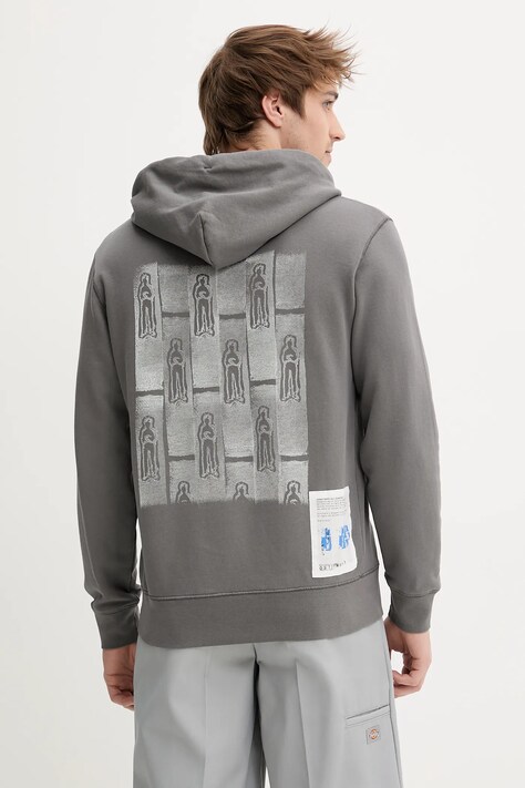 C.P. Company cotton sweatshirt gray color hooded with a print 18CMSS313A006312G