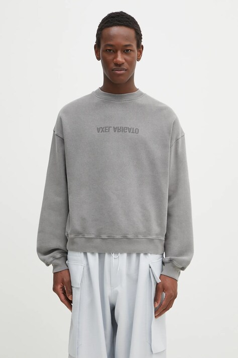 Axel Arigato cotton sweatshirt Distort Washed Sweatshirt men's gray color with a print A3122001