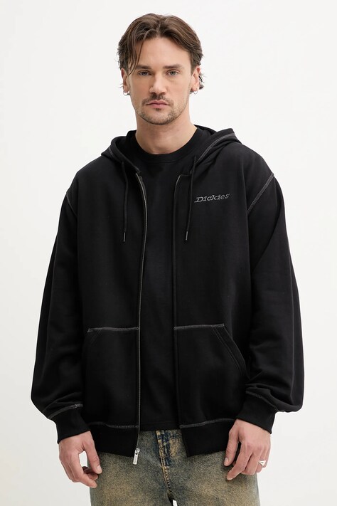 Mikina Dickies pánská, černá barva, s kapucí, hladká, DK0A4Z6XBLK1