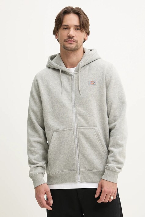 Mikina Dickies pánská, šedá barva, s kapucí, melanžová, DK0A4XD3HG01