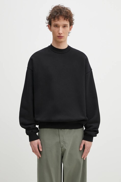 Pamučna dukserica MKI MIYUKI ZOKU 800 Gsm Superweight Crewneck za muškarce, boja: crna, bez uzorka, 800.GSM.SUPERWEIGHT.CBL