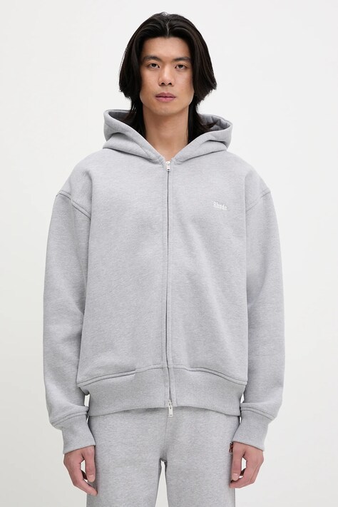 RHUDE bluză Classique culoarea gri, cu glugă, uni, RHSS25HO01229